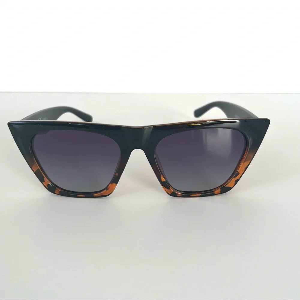 Square Cat Eye Black Tortoise Oversized Polarized Sunglasses Retro Boho UV400